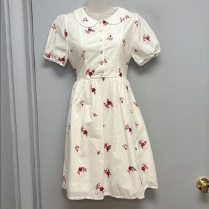 🤍 Simple Retro White Cotton Embroidered Dress | Vintage-Inspired Cottagecore 🤍